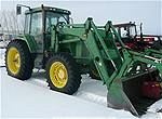 Picture: 1996 John Deere 7200 Tractor w/MFWD, CAH, 20.8x38 Rubber & John Deere 740 Self Leveling Front End Loader w/Joystick - 6200Hrs - Shedded