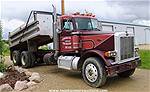 Picture: 1987 Peterbilt Convention T/A Truck w/14x12yd Southland Gravel Box, Hoist, Tarp, 425 Cat Eng, 15 Spd RR, Locking Diff