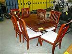 Picture: Cherry Wood Dining Room Table w/7 Matching Highback Chairs